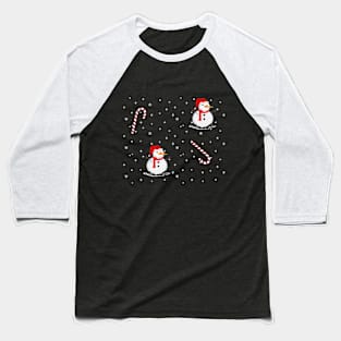 snowman & candy cane Baseball T-Shirt